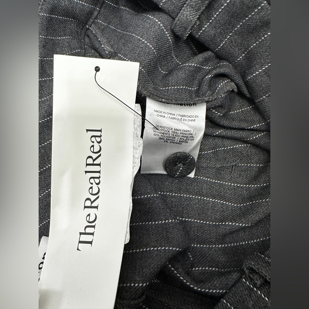 Reformation Freddie Gray Pinstripe Dress Work Pants Size 8 - Picture 10 of 11